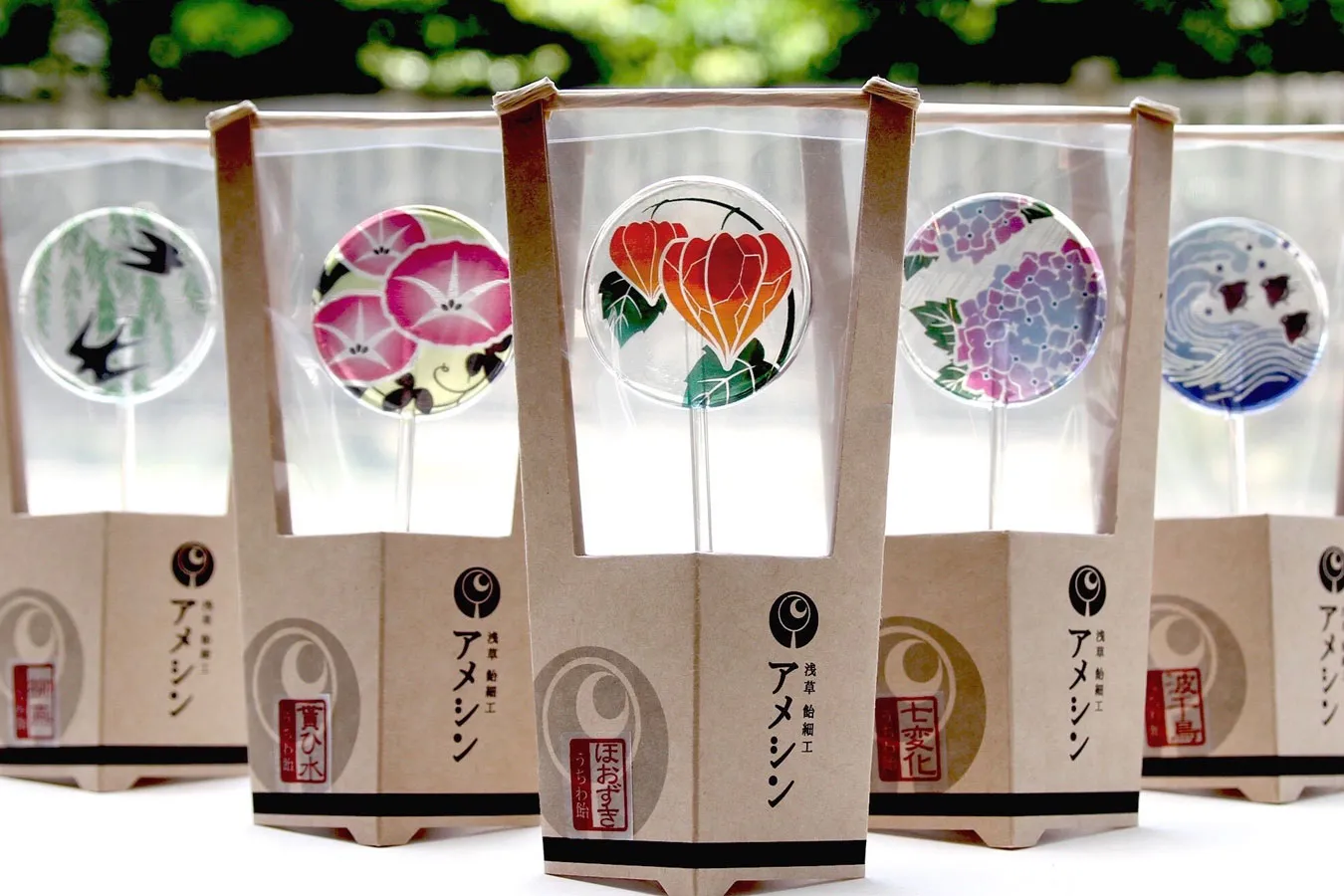 ▲うちわ飴（各650円）