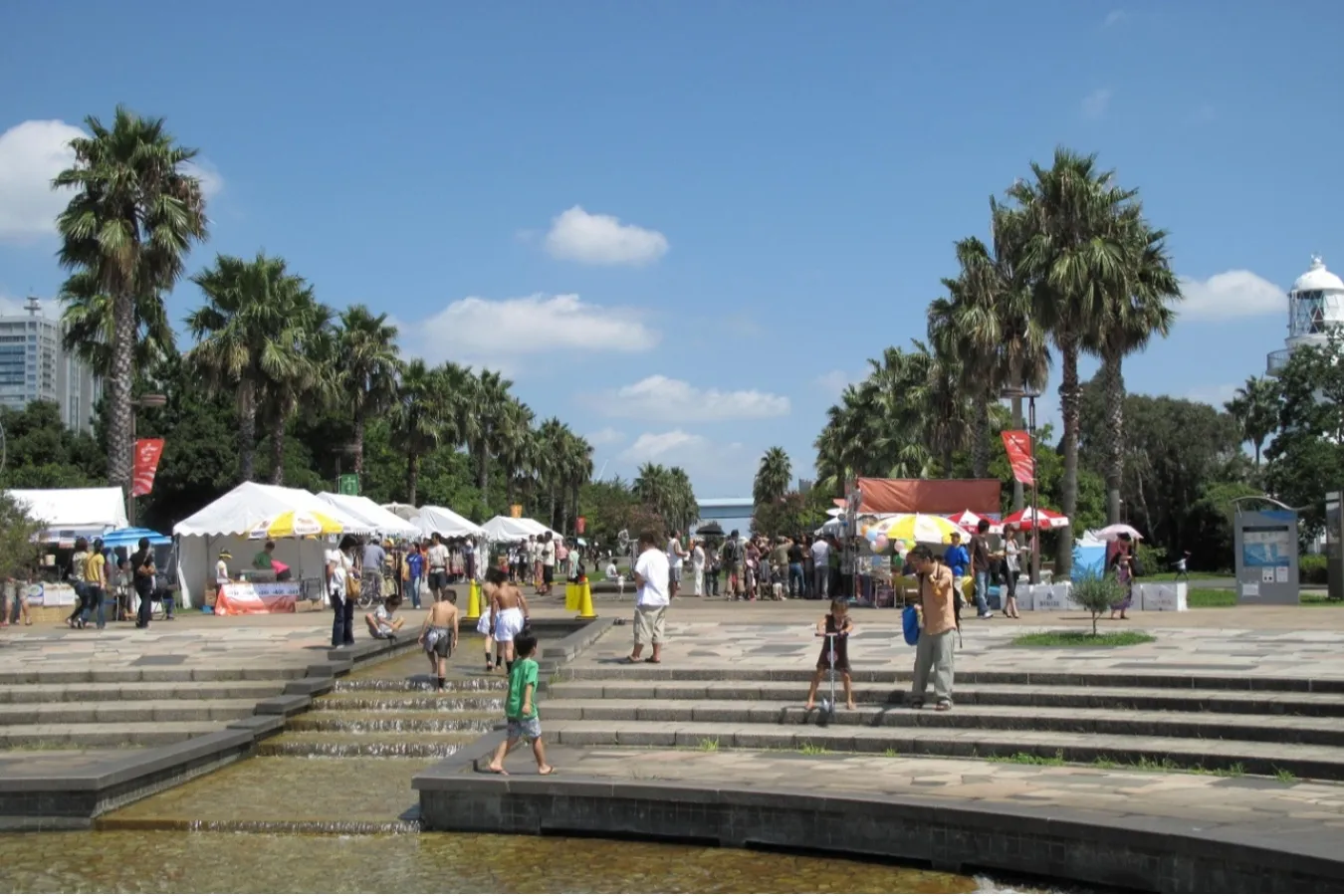 ▲潮風公園（噴水広場）