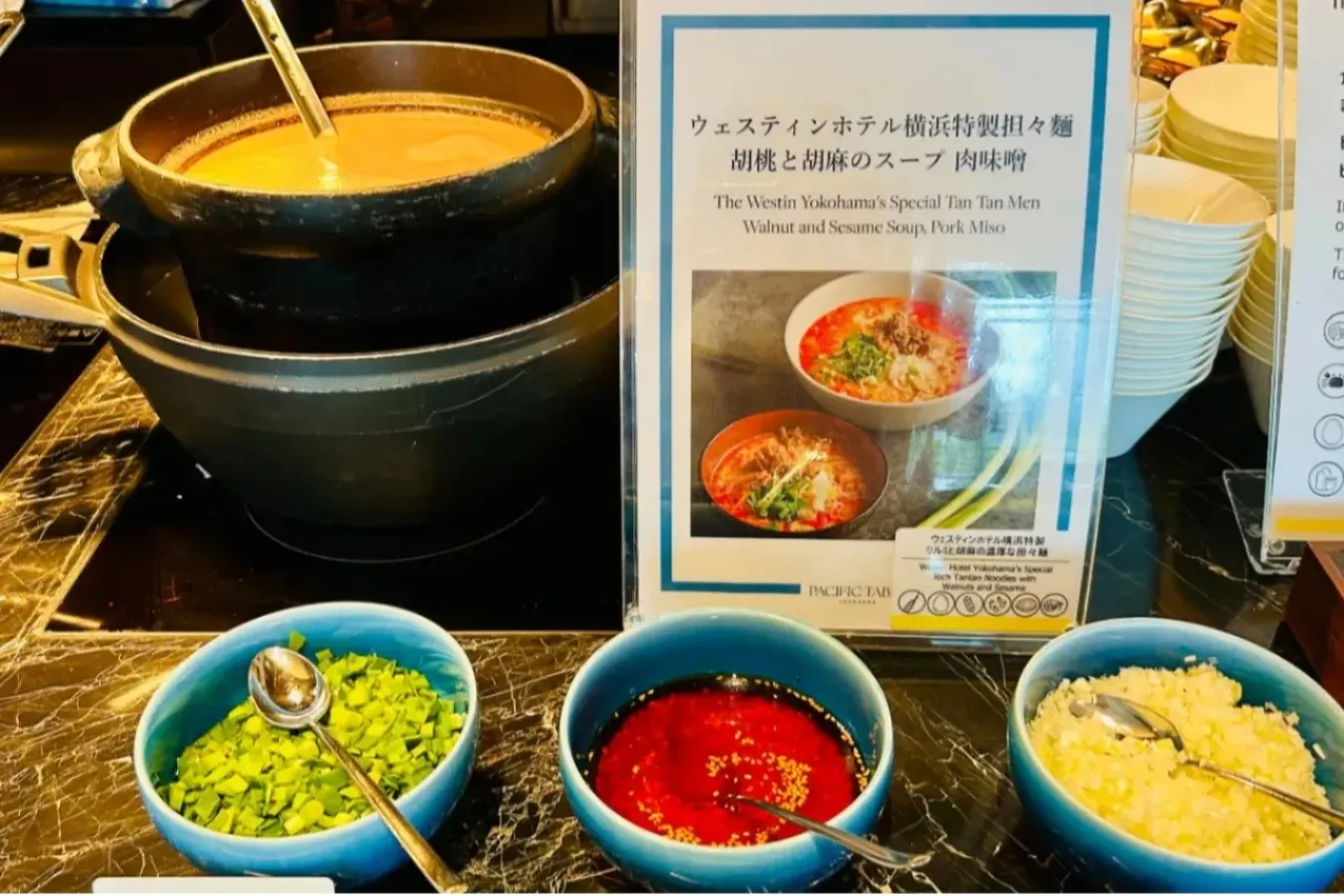 ▲ホテル開業以来人気を誇る「特製担々麺」のコーナー