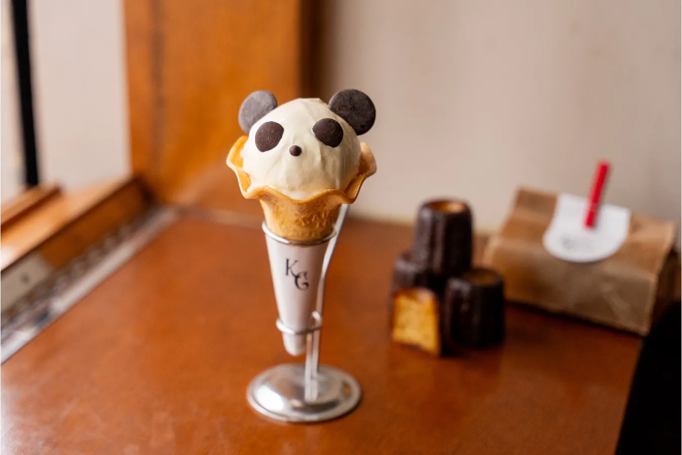 ▲「パンダソフトクリーム（ざく切りカヌレ入り）」