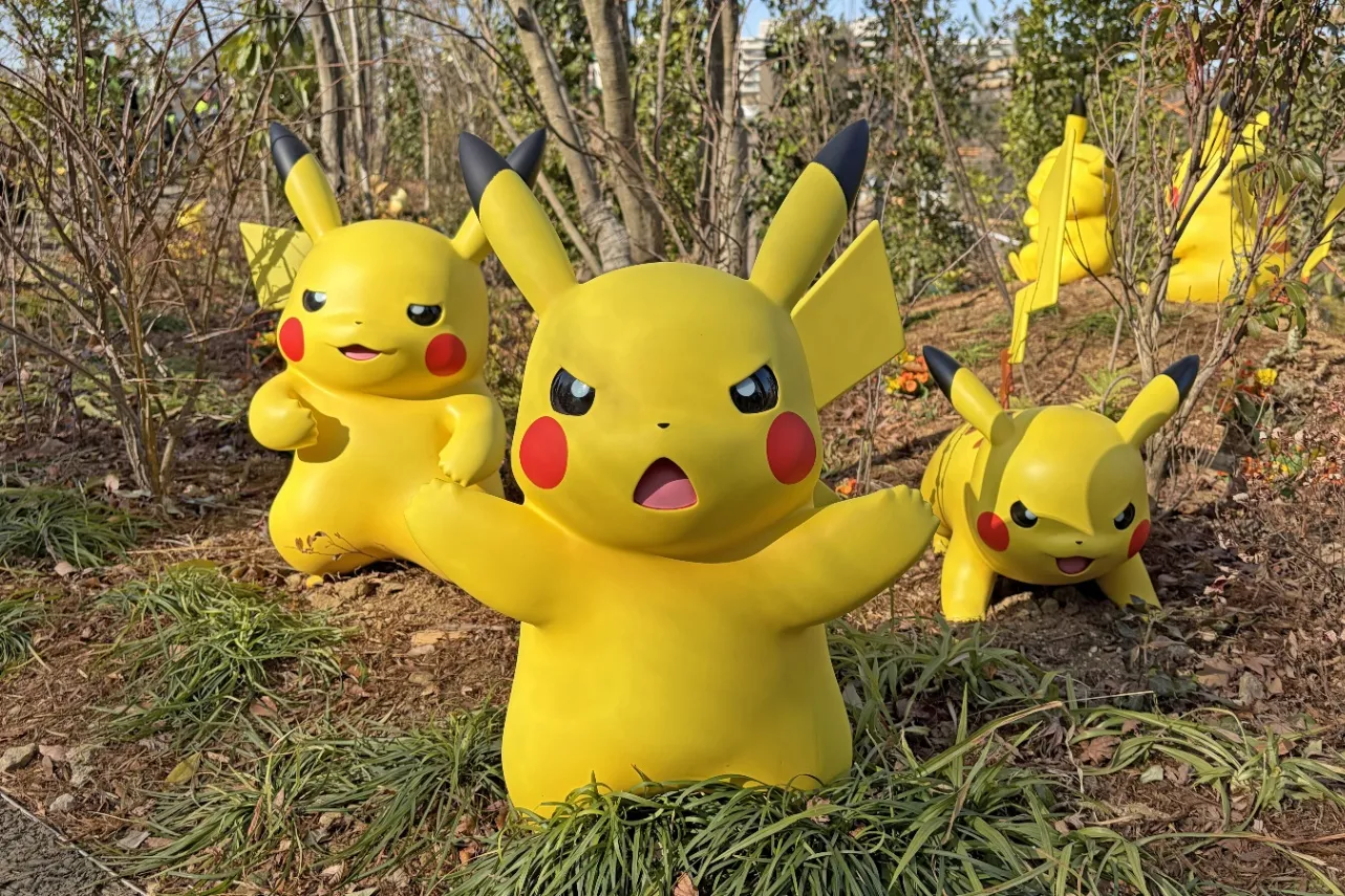▲バトルをするピカチュウ（撮影：レッツエンジョイ東京編集部）