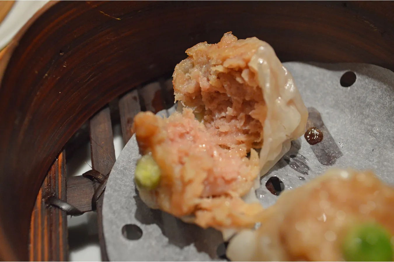 ▲黒豚シュウマイの断面