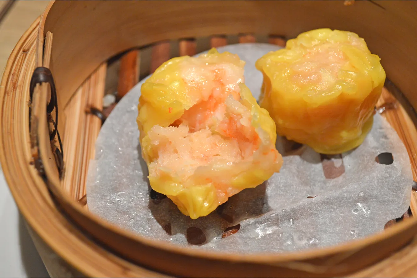 ▲海老シュウマイの断面