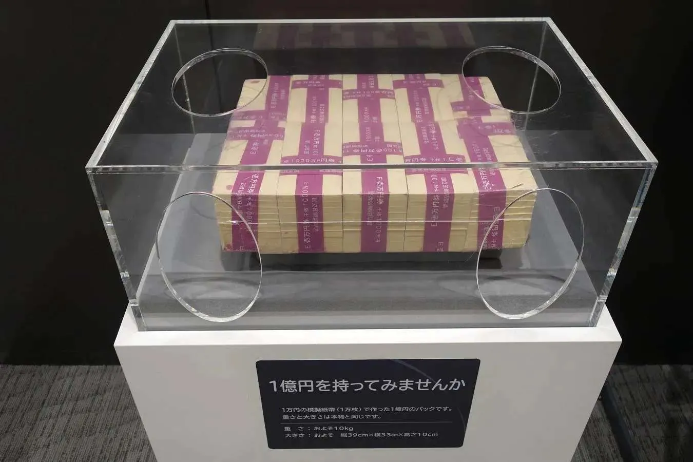 ▲1億円の重さ体験