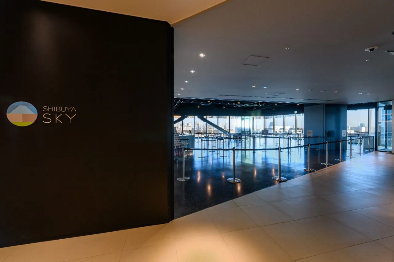 ▲14階のエントランス（写真提供：渋谷スクランブルスクエア）