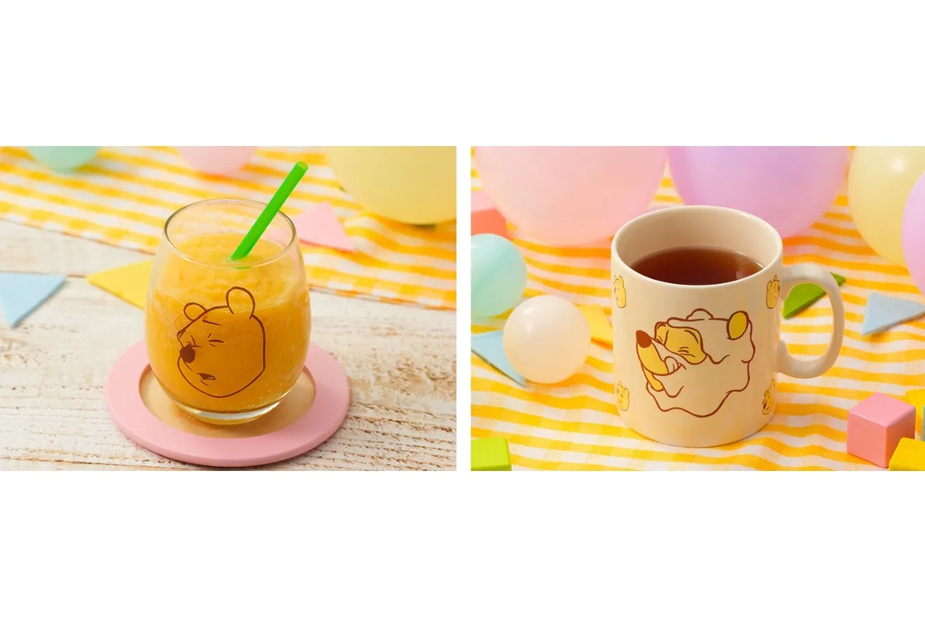 ▲「オレンジ風味のヨーグルトスムージー」（1,490円）／「ホットティー」（690円）※画像はイメージ　© Disney. Based on the "Winnie the Pooh" works by A.A. Milne and E.H. Shepard.
