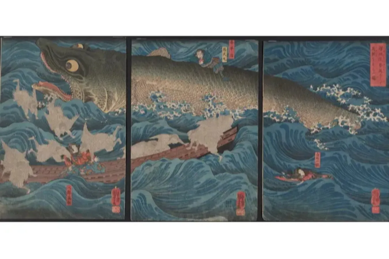 ▲歌川国芳 《「讃岐の院眷属をして為朝をすくふ圖」》（部分）江戸時代 1851年　大英博物館蔵　(C) The Trustees of the British Museum