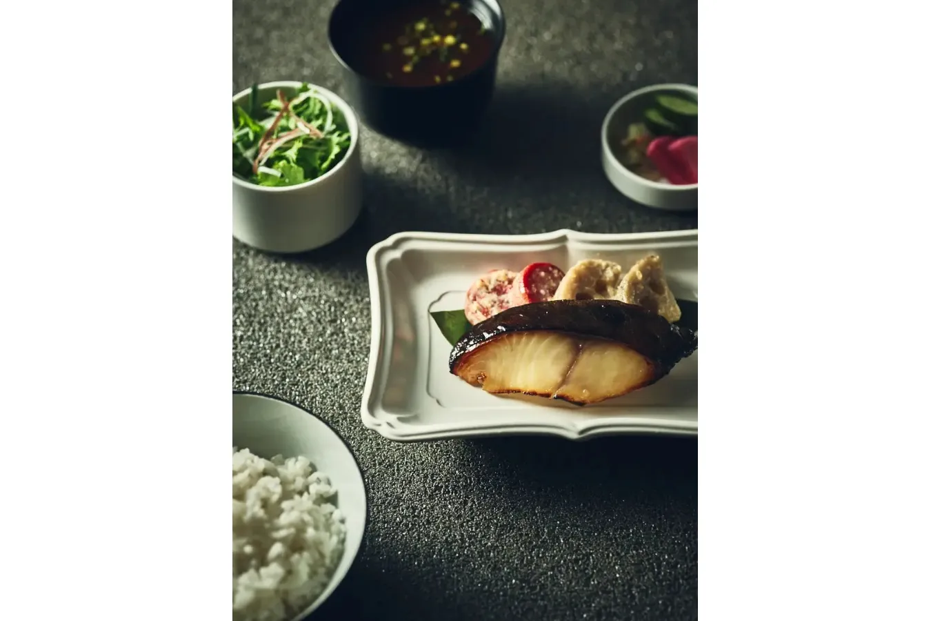 ▲銀鱈と旬の根菜 酒粕西京焼き定食