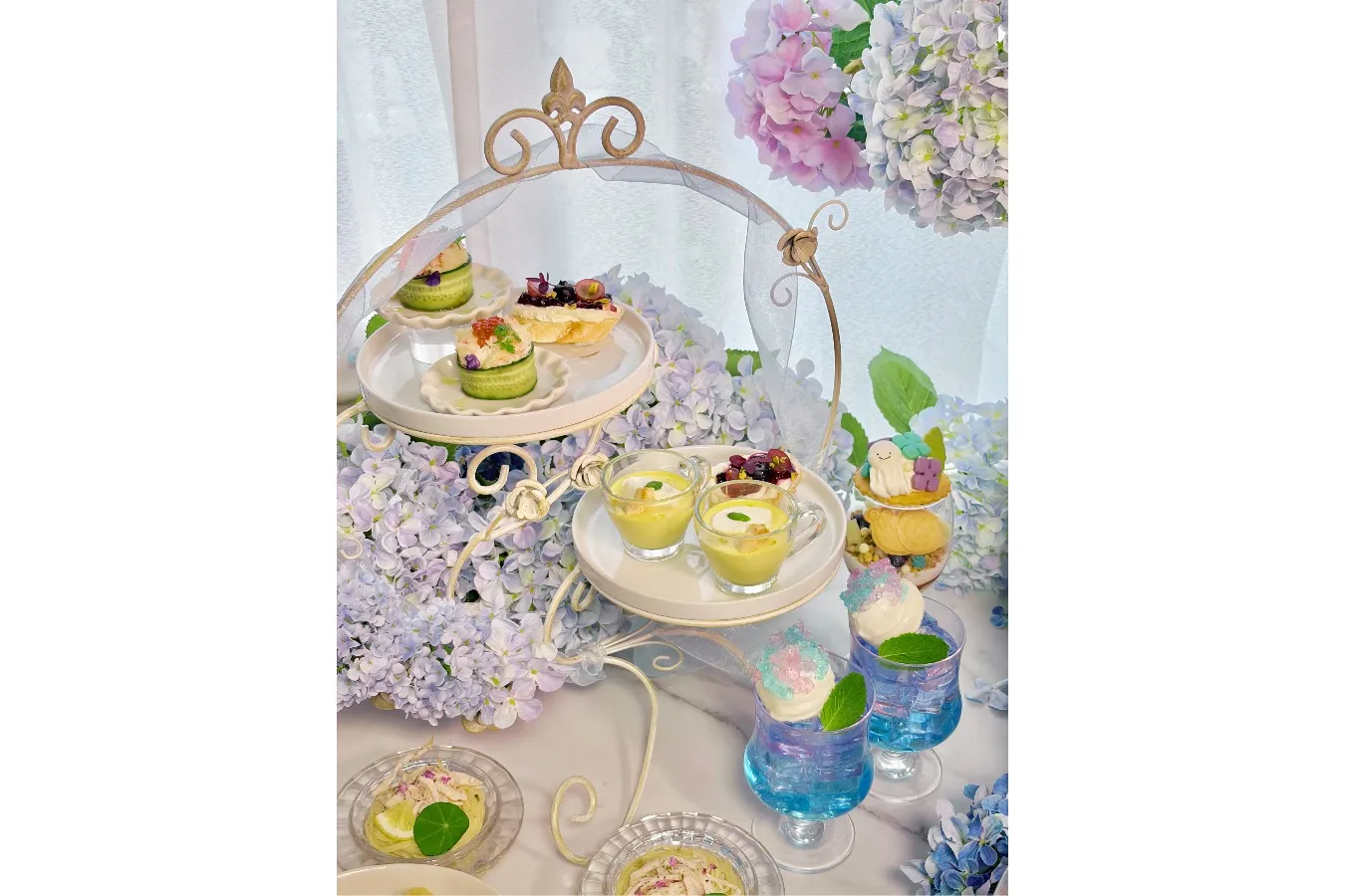 ▲「Hydrangea × Rain Jewels Afternoon Tea」