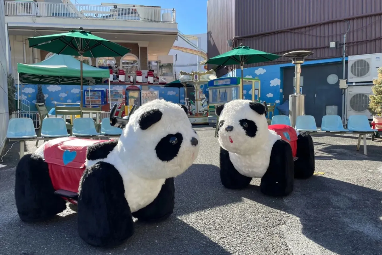 ▲花やしき発祥の「パンダカー(R)」