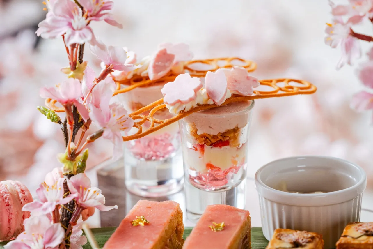 抹茶茶　京焼　桜木文 柳桜園×京焼】最高級茶各種詰合せ×京焼茶器セット（叶松谷作 赤絵金襴