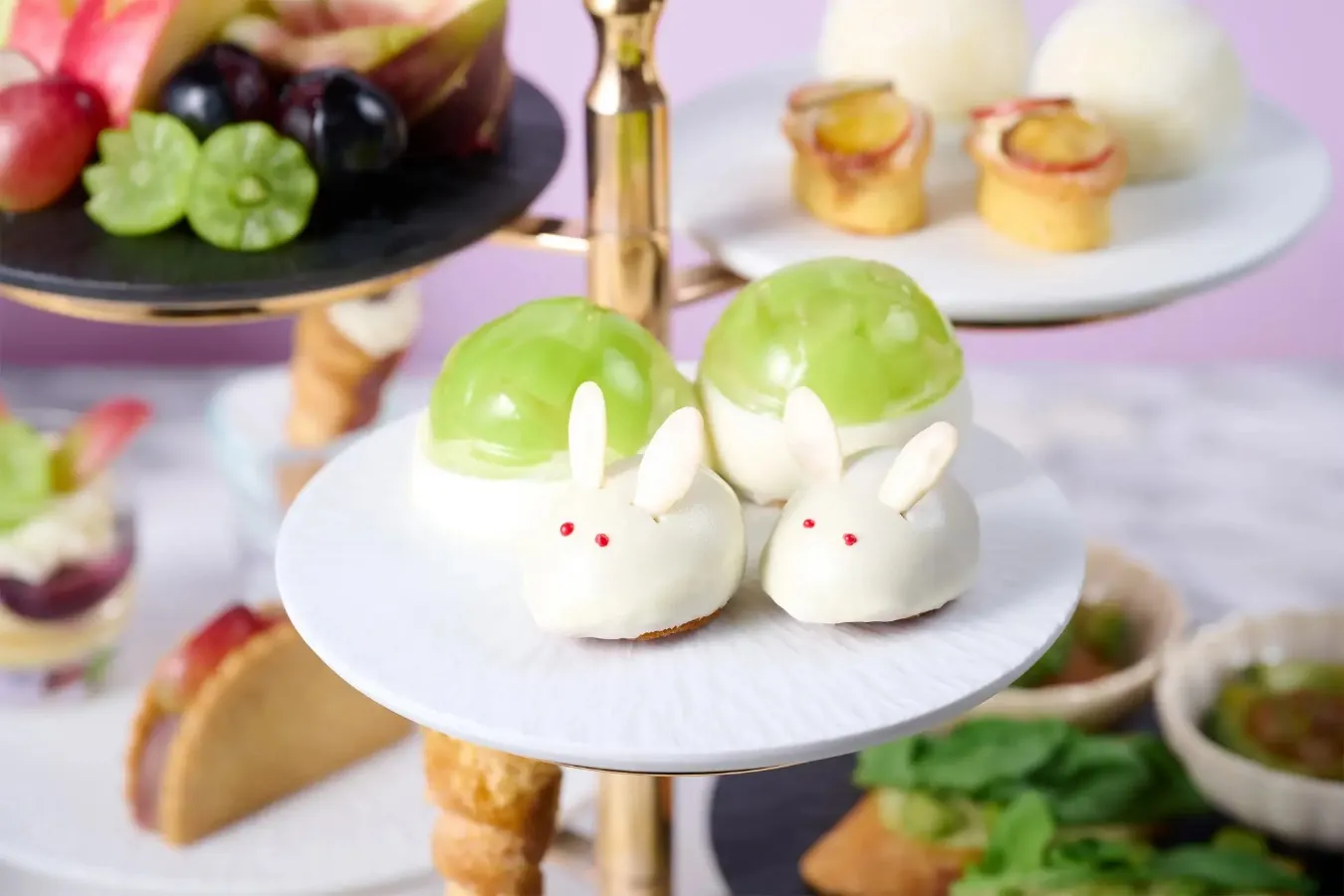 ▲手前から「キャロットケーキ」「ヨーグルトムースとぶどうゼリー」