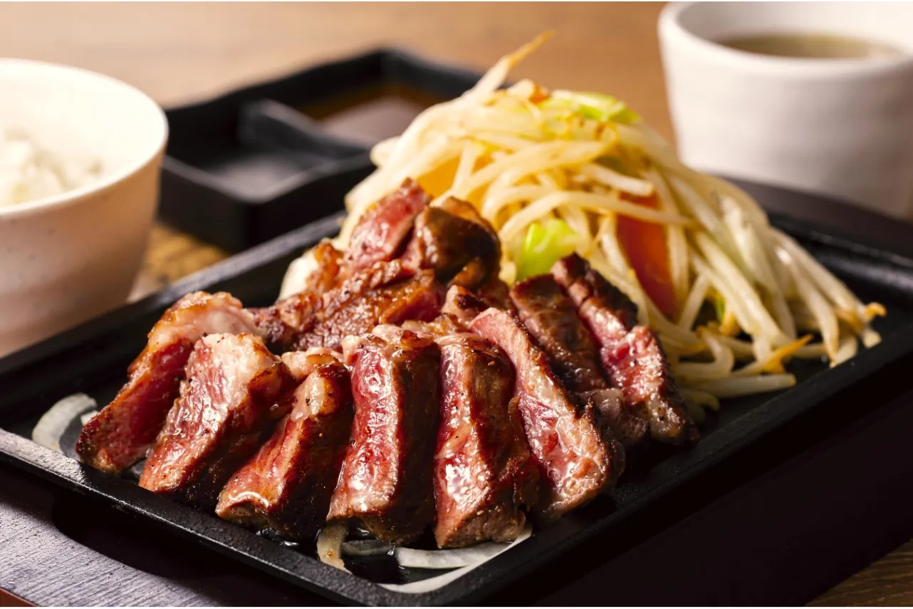 ▲「熟成ビフテキ(M)定食」