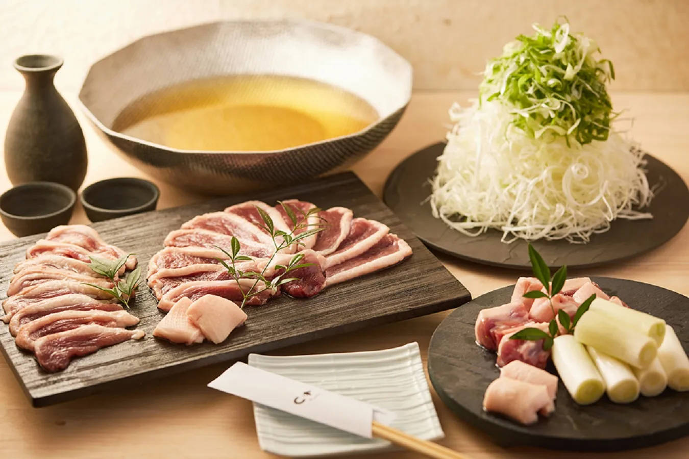 ▲「京鴨使用 鴨葱焼きと鴨しゃぶセット」（2人前/4,980円）