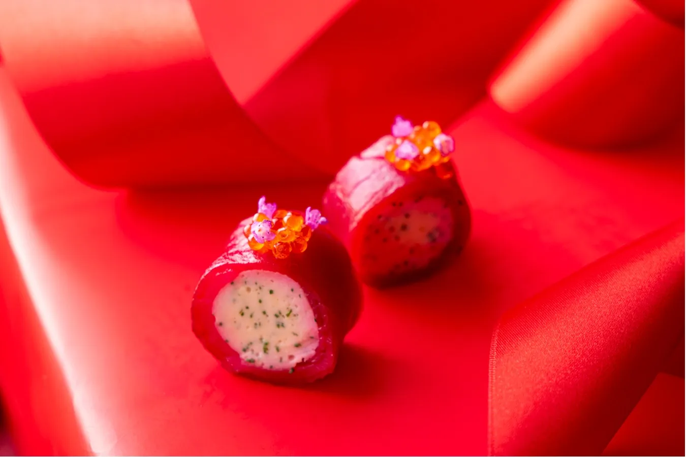 ▲「帆立とサーモンのムース」