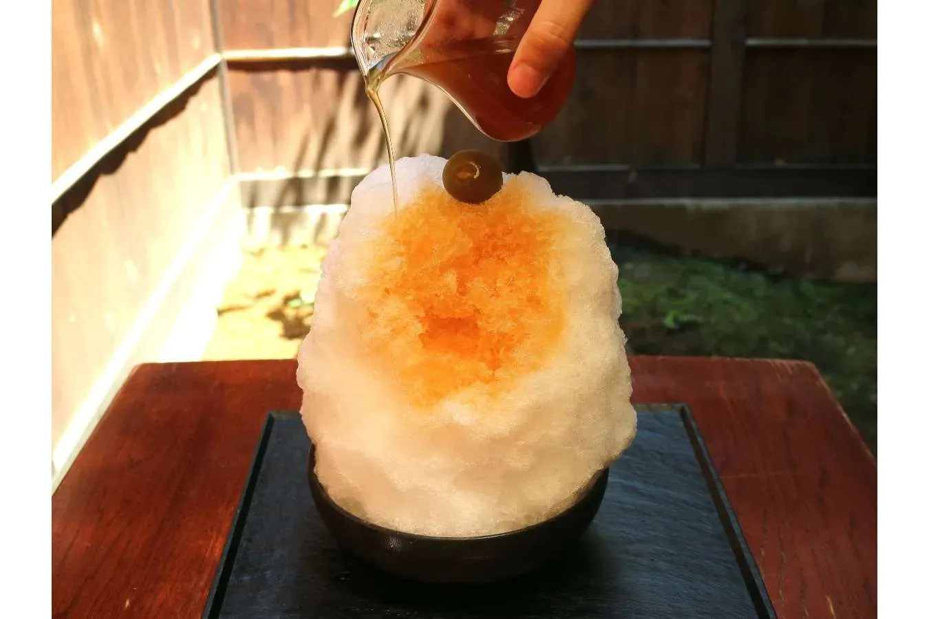 ▲「くず餅乳酸菌入りかき氷」