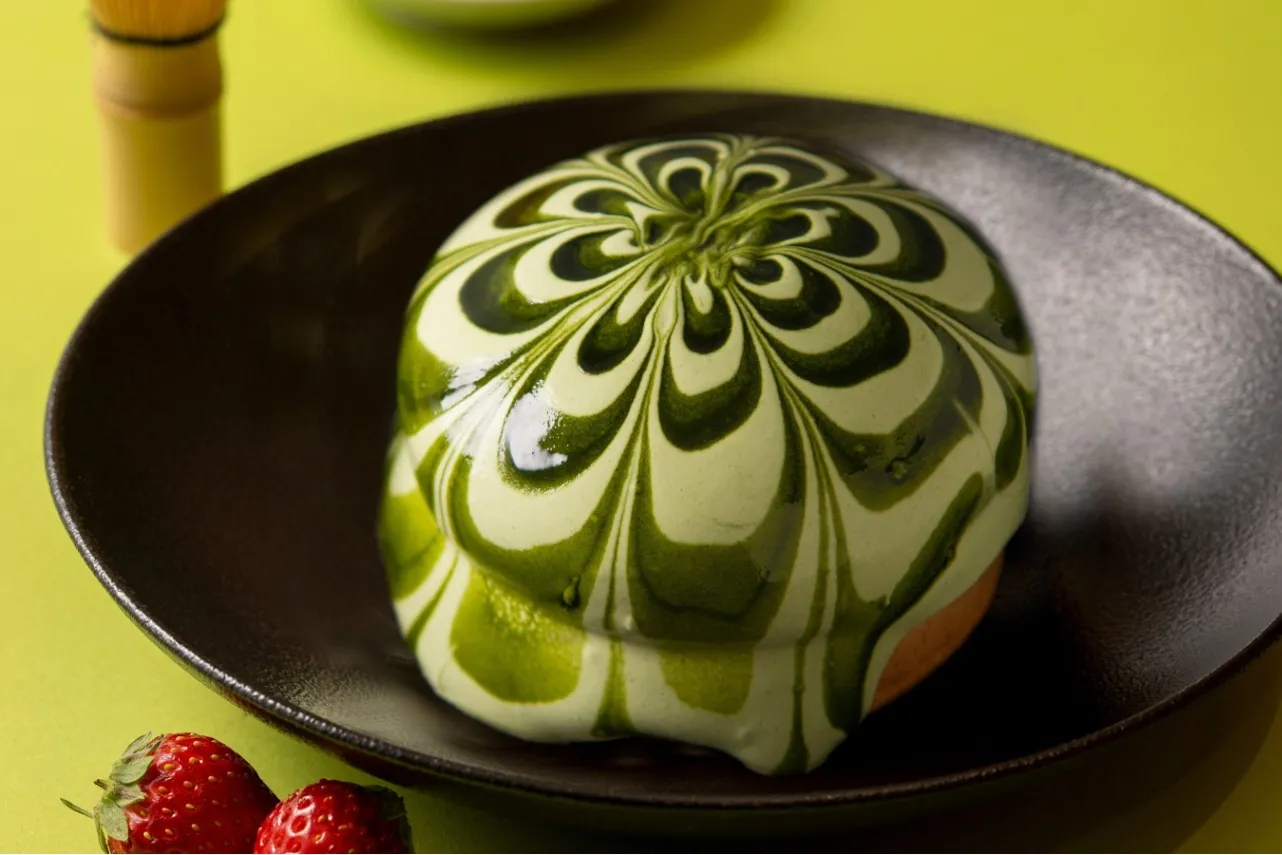 ▲「イシヤパンケーキ　宇治抹茶＆北海道いちご」