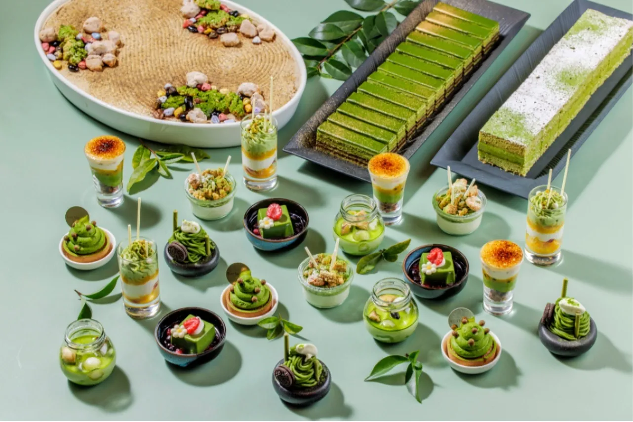 ▲「デザートブッフェ - MATCHA SYMPHONY ～抹茶の香りに包まれて、野点の優雅な饗宴～」