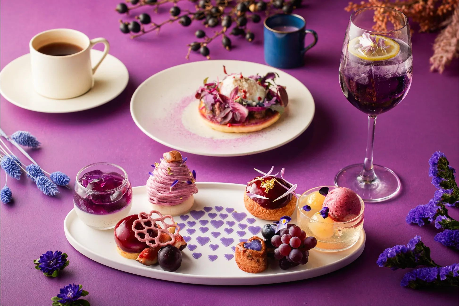 パープルカラー”テーマのアフタヌーンティーが登場！「ハイアット セン