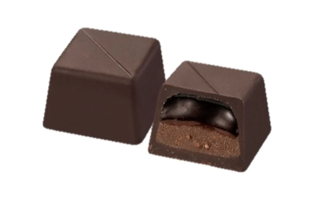 ▲「スペキュロス プラリネ＆リエージュシロップ」：ベルギーの伝統やノウハウの結晶ともいえる、フルーティーなリエージュシロップとスペキュロス風味のプラリネをダークチョコレートで包んだもの