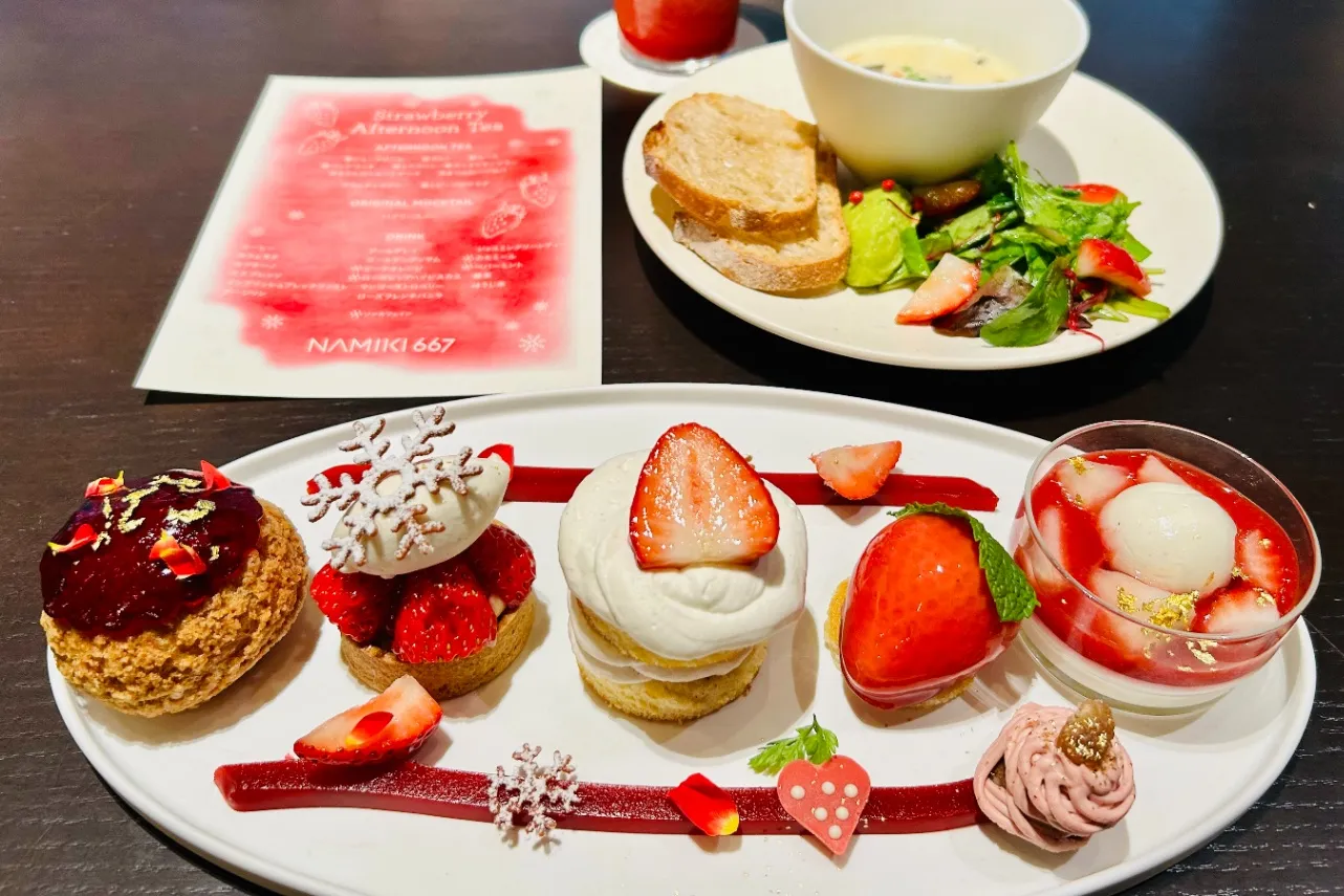 ▲「あまりん ストロベリー アフタヌーンティー」（撮影：レッツエンジョイ東京編集部）