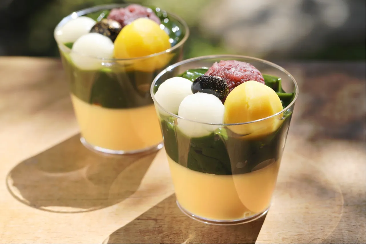 ▲「祇園辻利の宇治抹茶使用　宇治抹茶あんみつプリン」