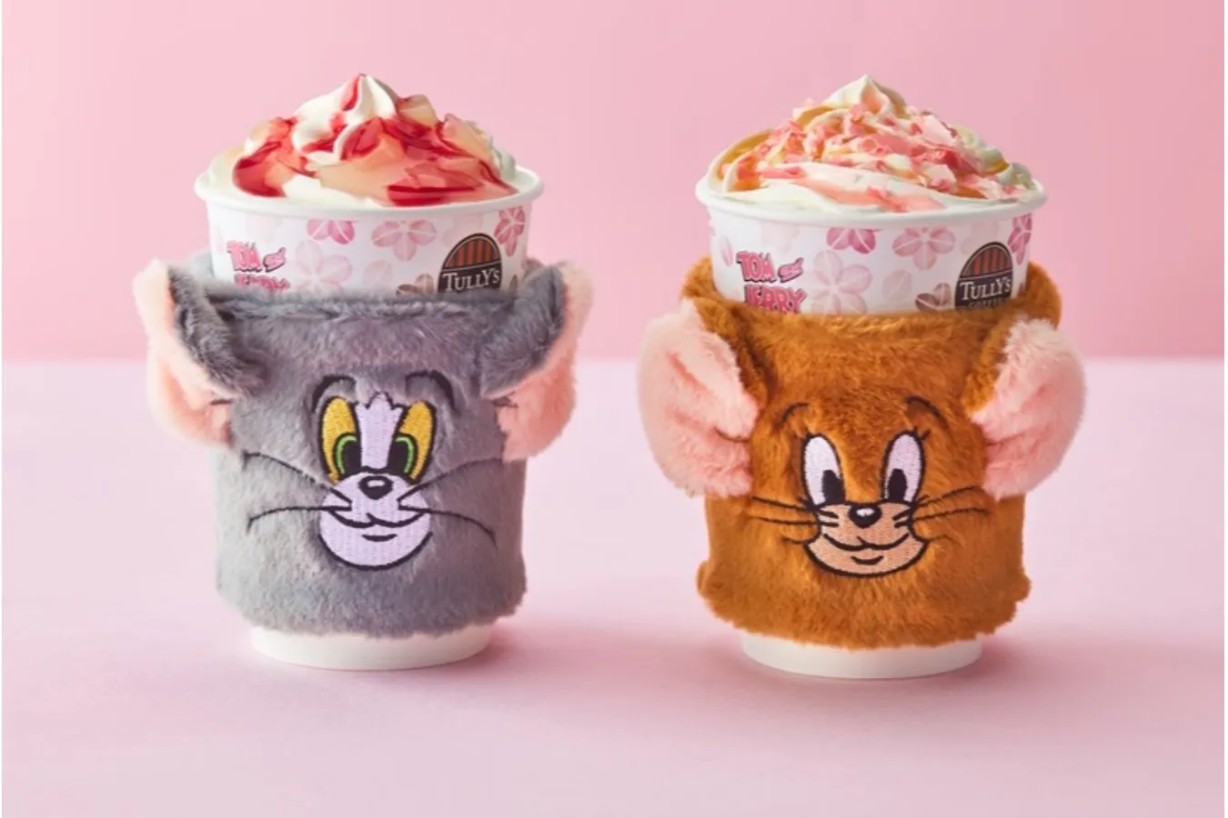 タリーズコーヒー「トムとジェリー」“桜舞う”限定コラボドリンクが登場