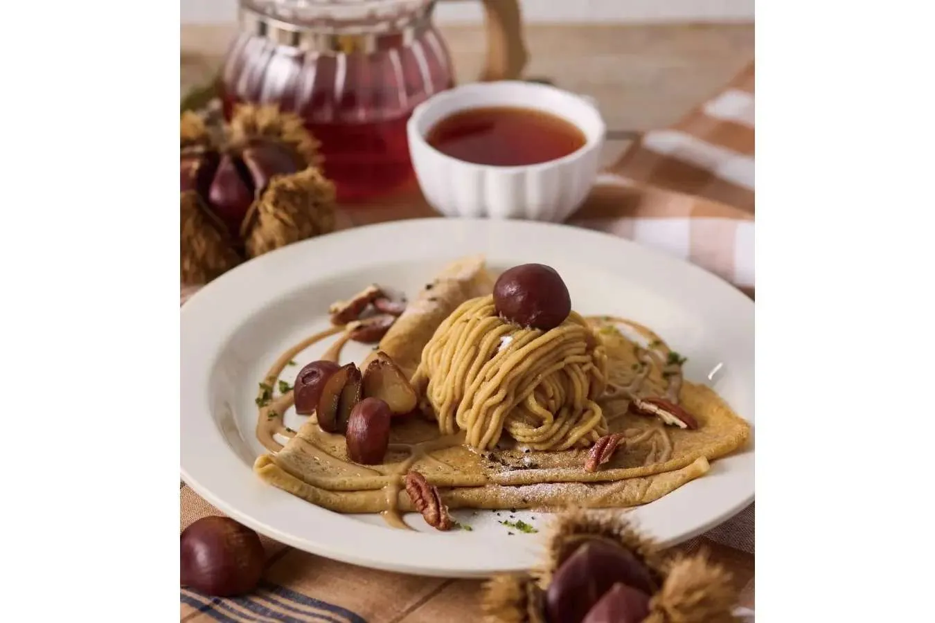 ▲「自家製ミルクティーソース　モンブラン&マスカルポーネアイスクリーム」（お茶付き1,848円）