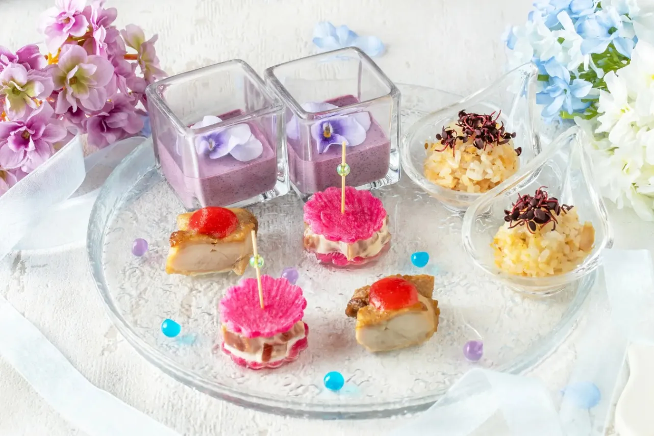 ▲「きらめく紫陽花アフタヌーンティー」セイボリープレート