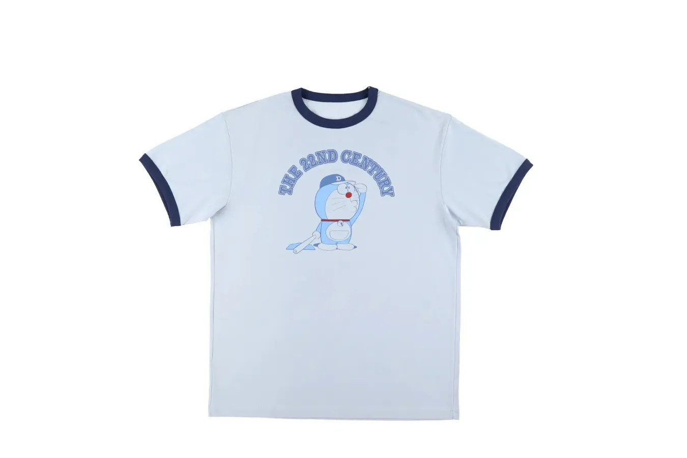 ▲「THE DORAEMON STORE オリジナル リンガーTシャツ　THE 22ND CENTURY　サックスブルー」
©Fujiko-Pro