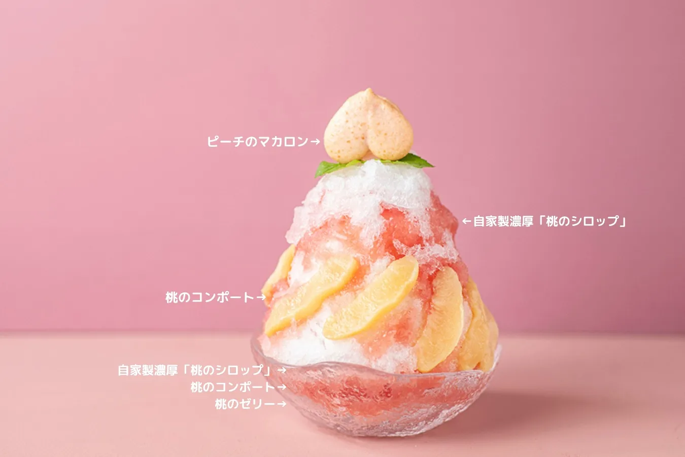 ▲「桃のかき氷」