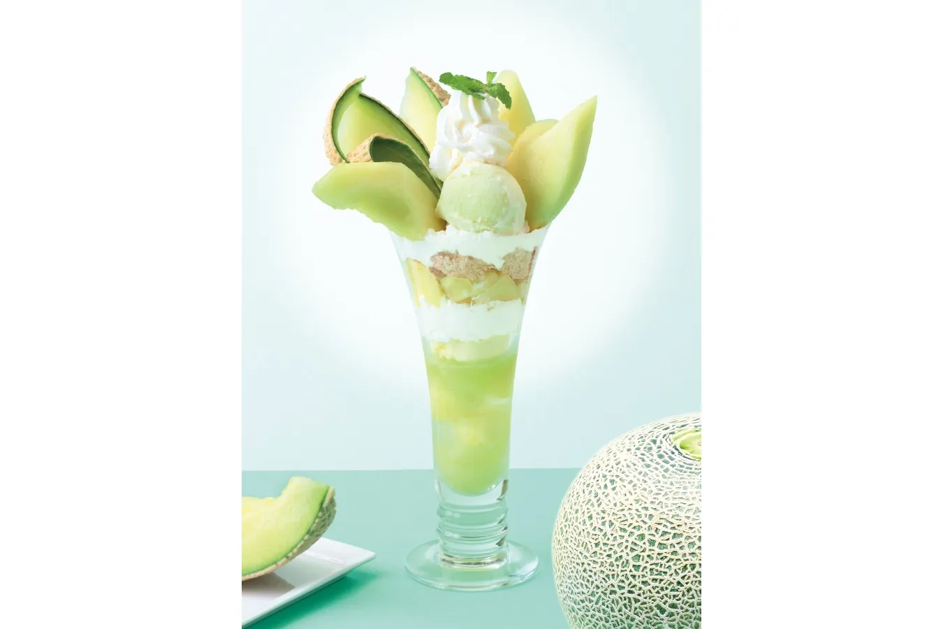 ▲茨城県産メロンのパフェ