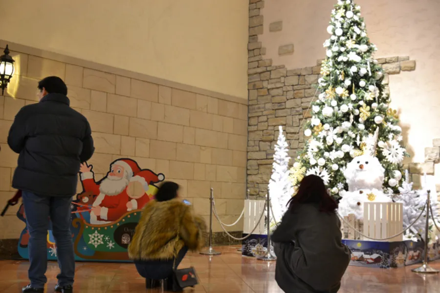 ▲横に置いてあったメインのツリーとの格差が、ライティングで浮き彫りに。