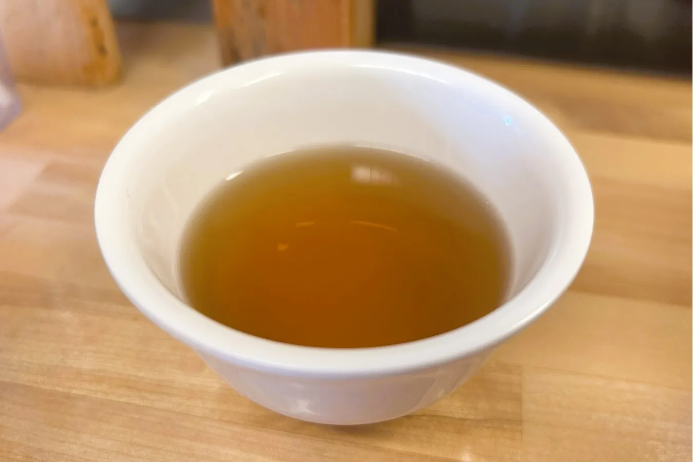 ▲温かいお茶のサービス