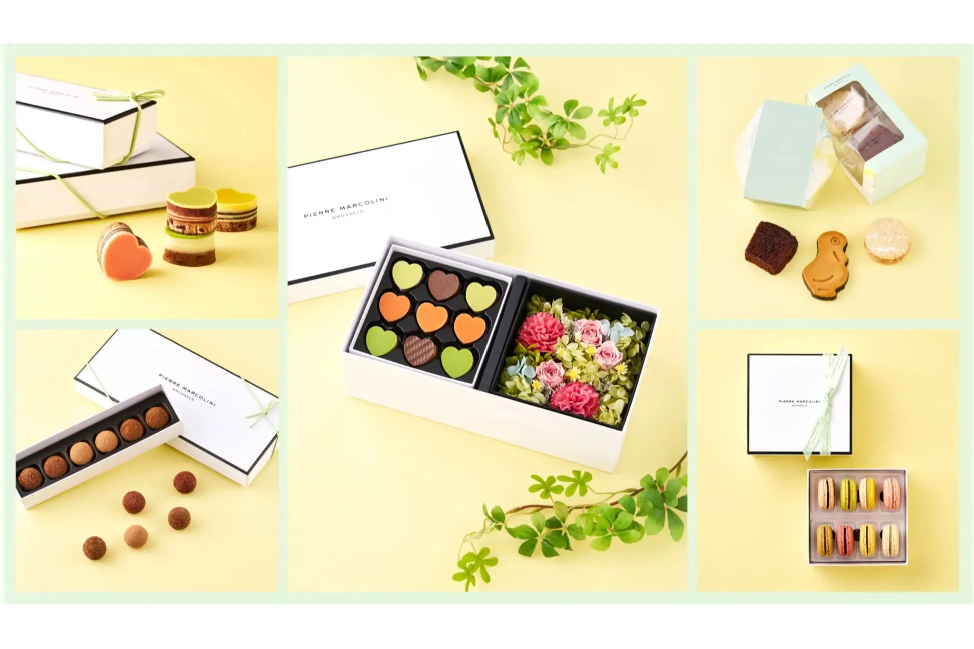 【ピエール マルコリーニ】さわやかな色合いの春限定コレクション！お花を添えたギフトも