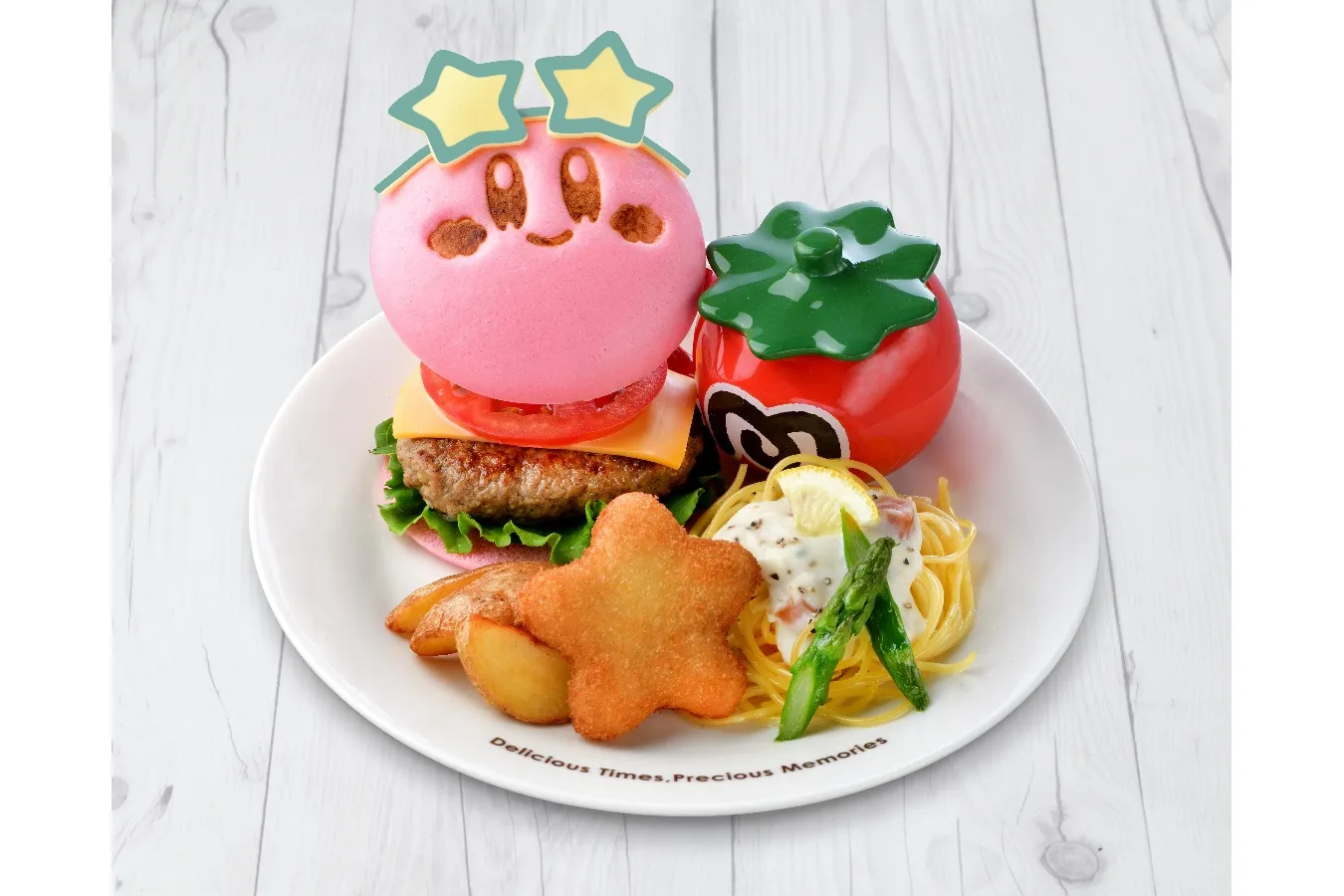 ▲「夏のカービィバーガー＆レモンクリームパスタ」© Nintendo / HAL Laboratory, Inc.
