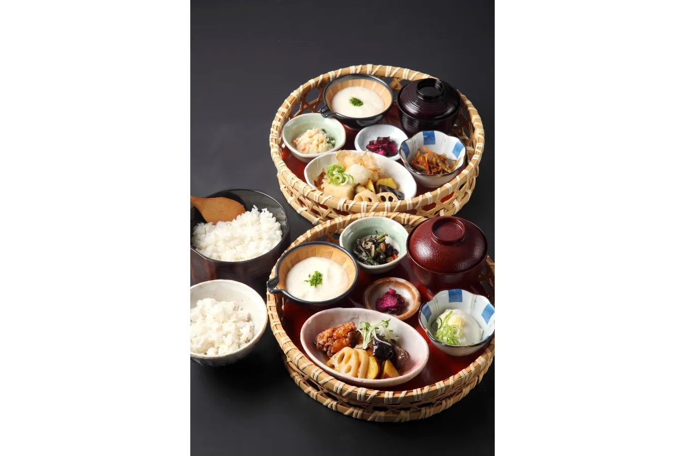 ▲上「揚げ出し豆腐とごろごろ野菜の揚げ浸し」下「鶏とごろごろ野菜の黒酢あんかけあえ」