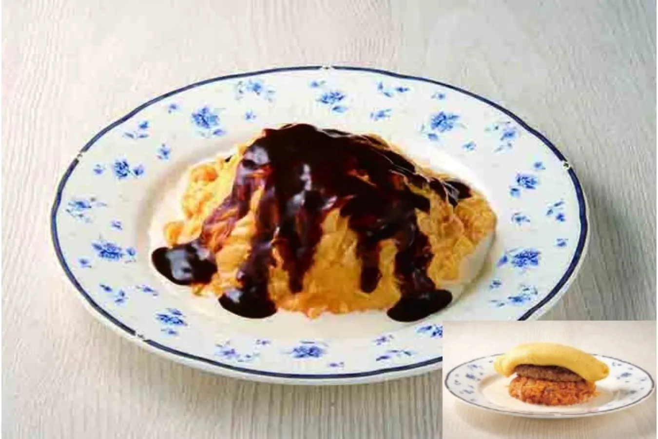 ▲「ハンバーグ＆デミグラスソースのオムライス」