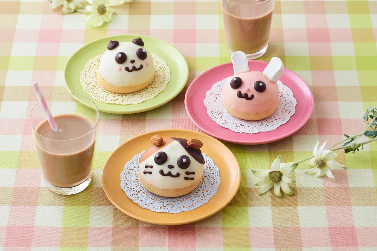 ▲「100周年動物シュークリーム」種類：三毛猫/パンダ/ウサギ（1個300円）