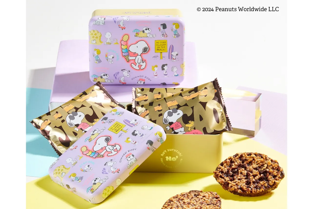 ▲「東京ラスク×PEANUTS ベイクドカカオラスク缶」© 2024 Peanuts Worldwide LLC