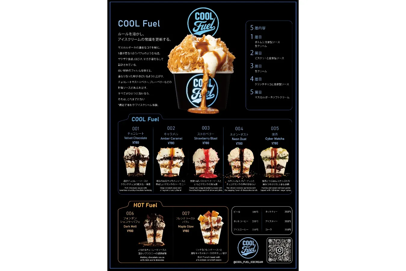 ▲「COOL Fuel」のメニュー ※画像提供：COOL Fuel
