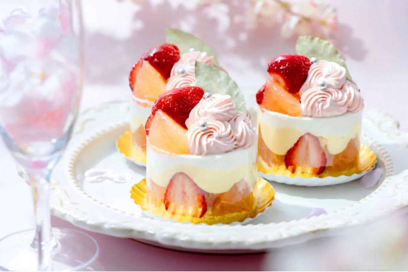 ▲「春のショートケーキ プリンセス～苺とルビーグレープフルーツ～」