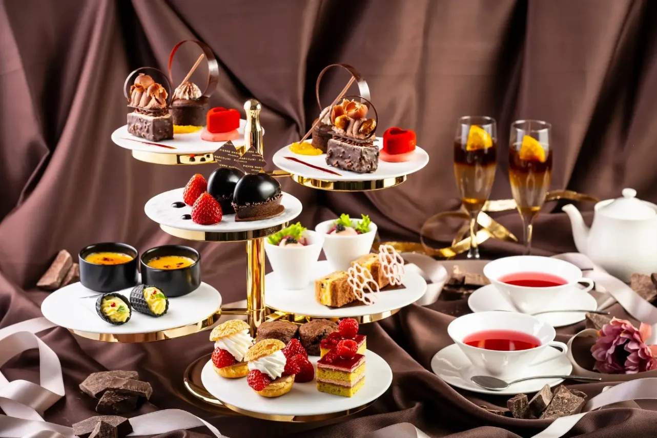 ▲「チョコレート＆ストロベリーアフタヌーンティー」