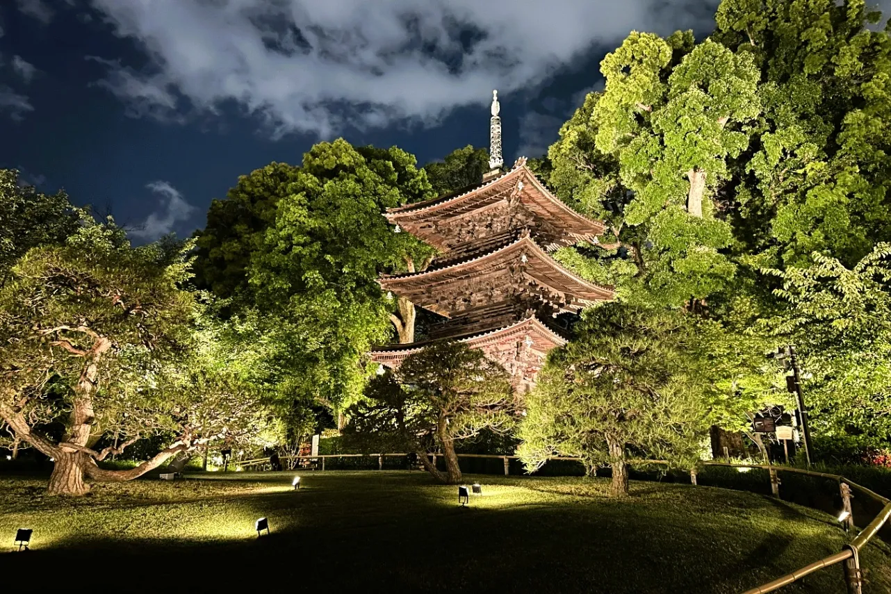 ▲国の登録有形文化財である三重塔（撮影：レッツエンジョイ東京編集部）