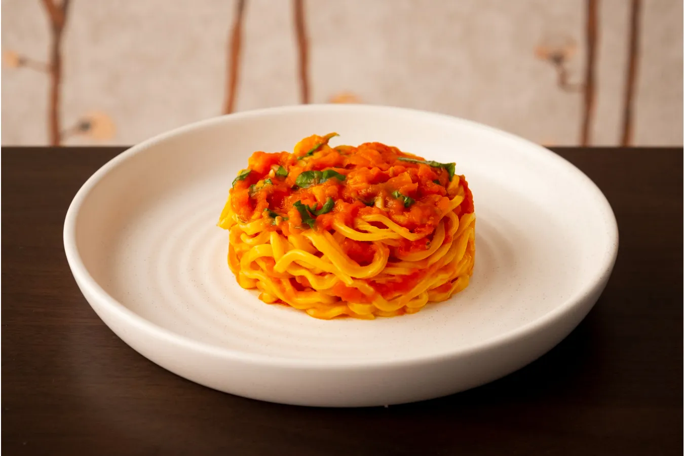 ▲本場ニューヨーカーが愛してやまないシグネチャーメニューの「トマトバジルのスパゲッティ」（2,200円）