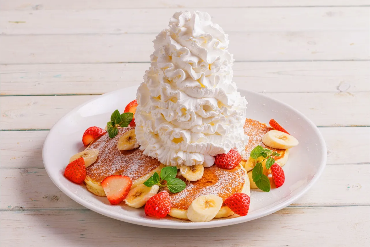 ▲「ストロベリー&バナナホイップパンケーキ」