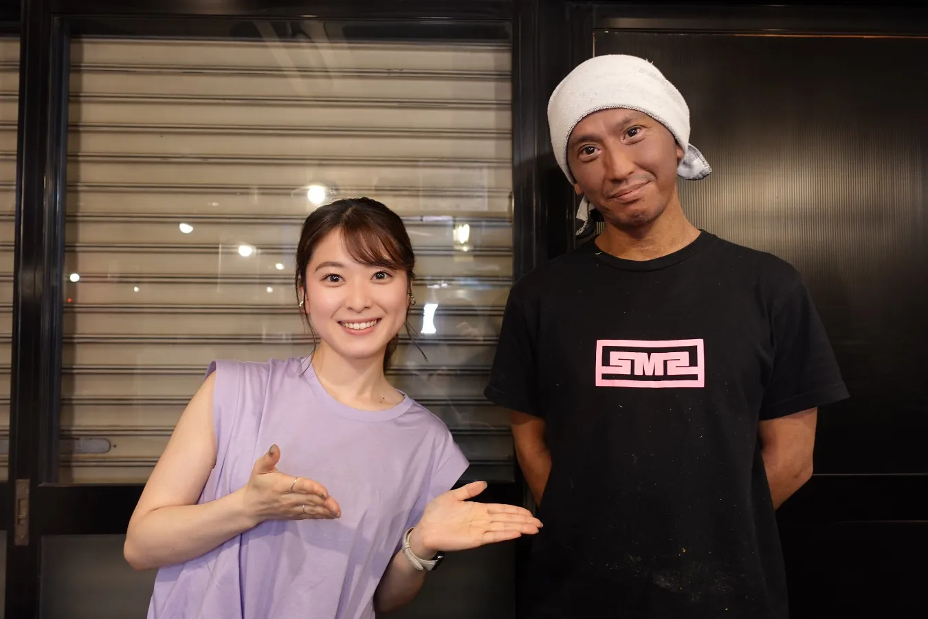 ▲店主の木村さん(右)と筆者(左)
