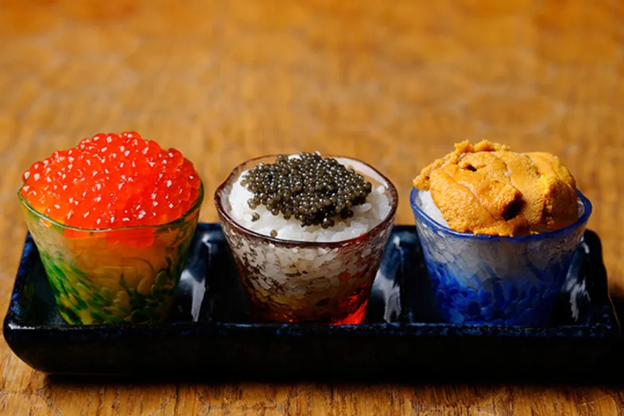  【麻布十番ディナーデート】キャビアやウニのおちょこ丼に、貝しゃぶも♪食通も唸る絶品レストラン