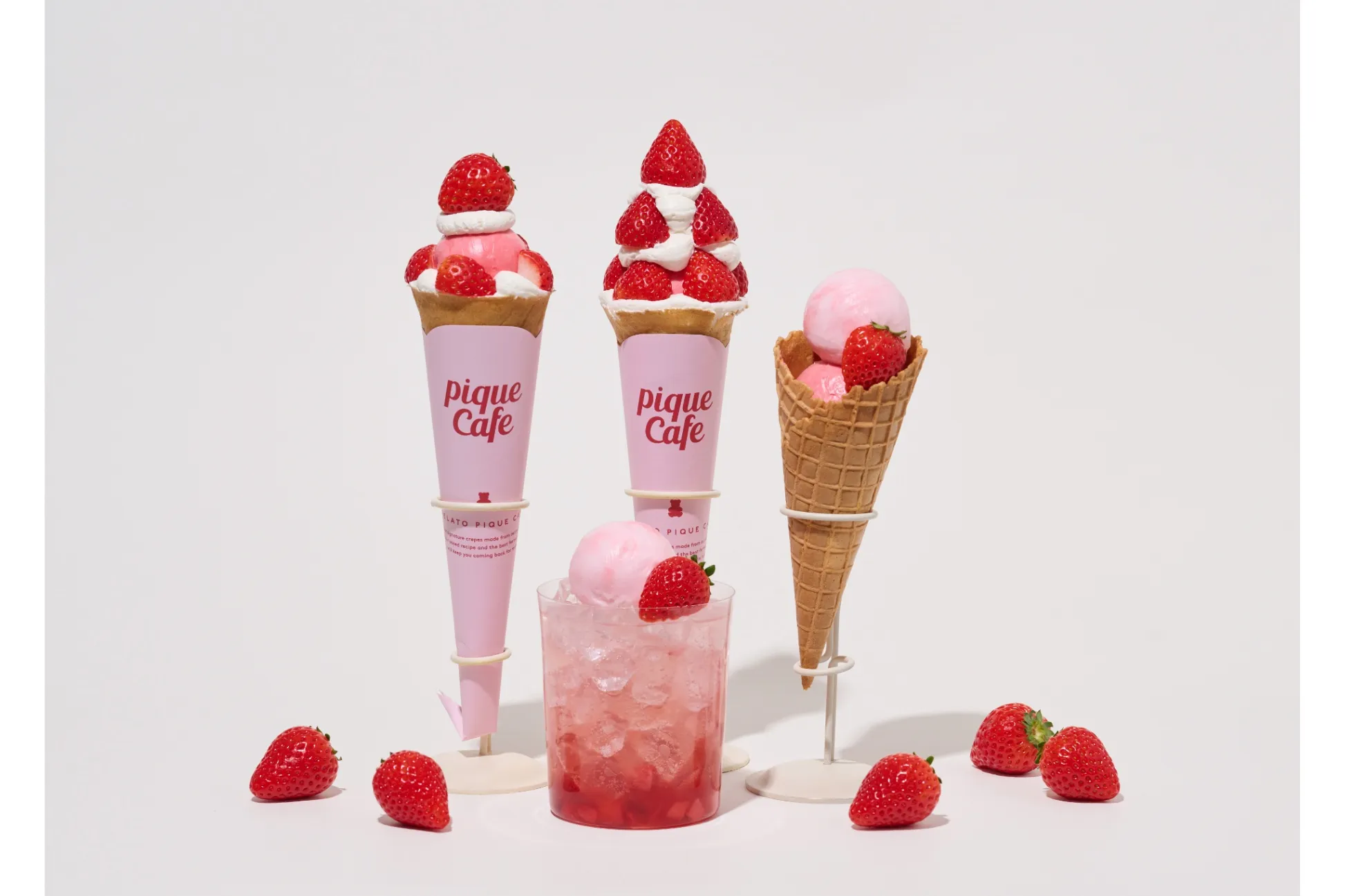 【ジェラピケカフェ】限定いちごスイーツ4種が登場！まるで“パフェ”なクレープも