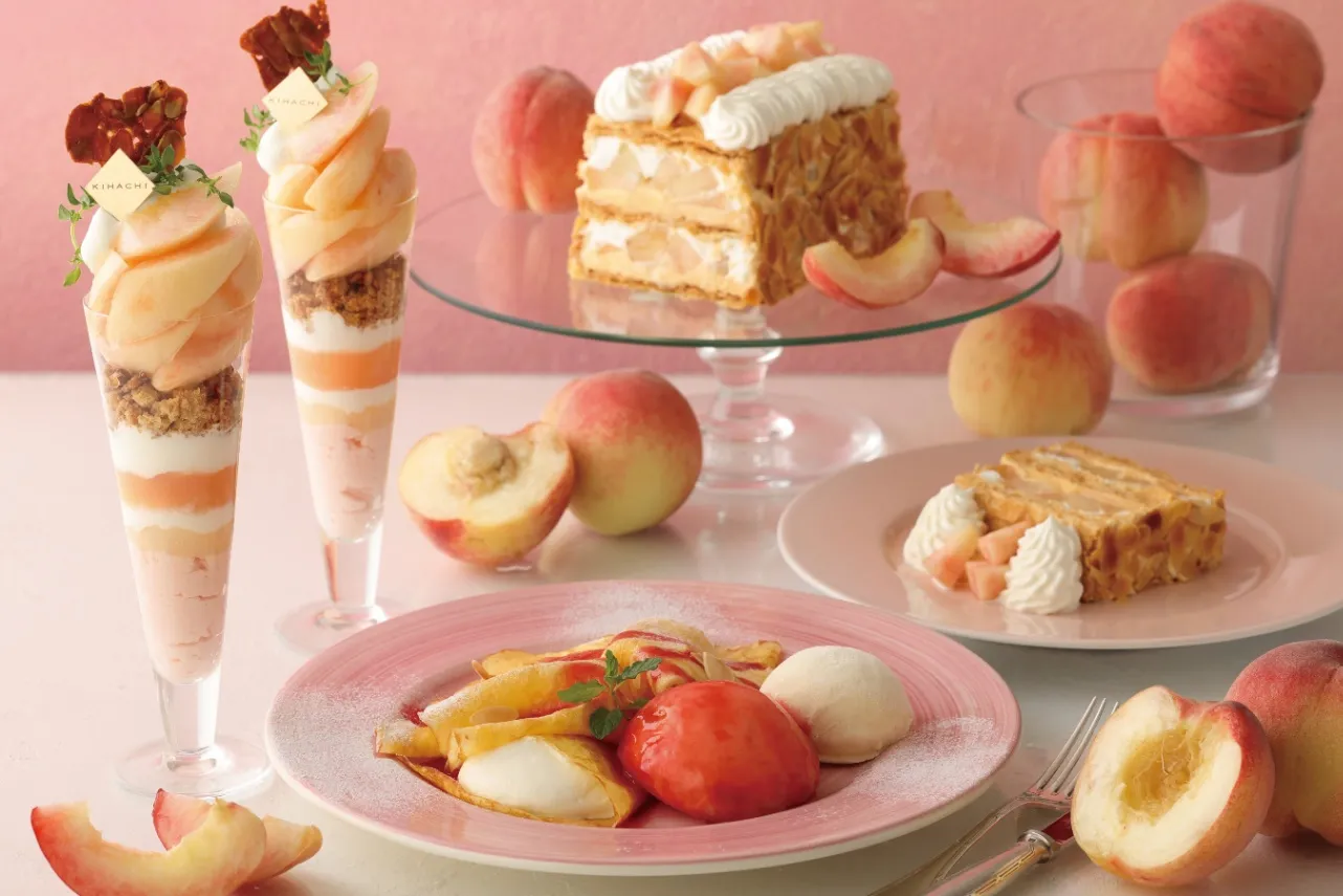 【キハチ カフェ】“旬の白桃”を楽しめるスイーツフェア開催!新作パフェも_2689064